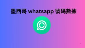 墨西哥 whatsapp 號碼數據 